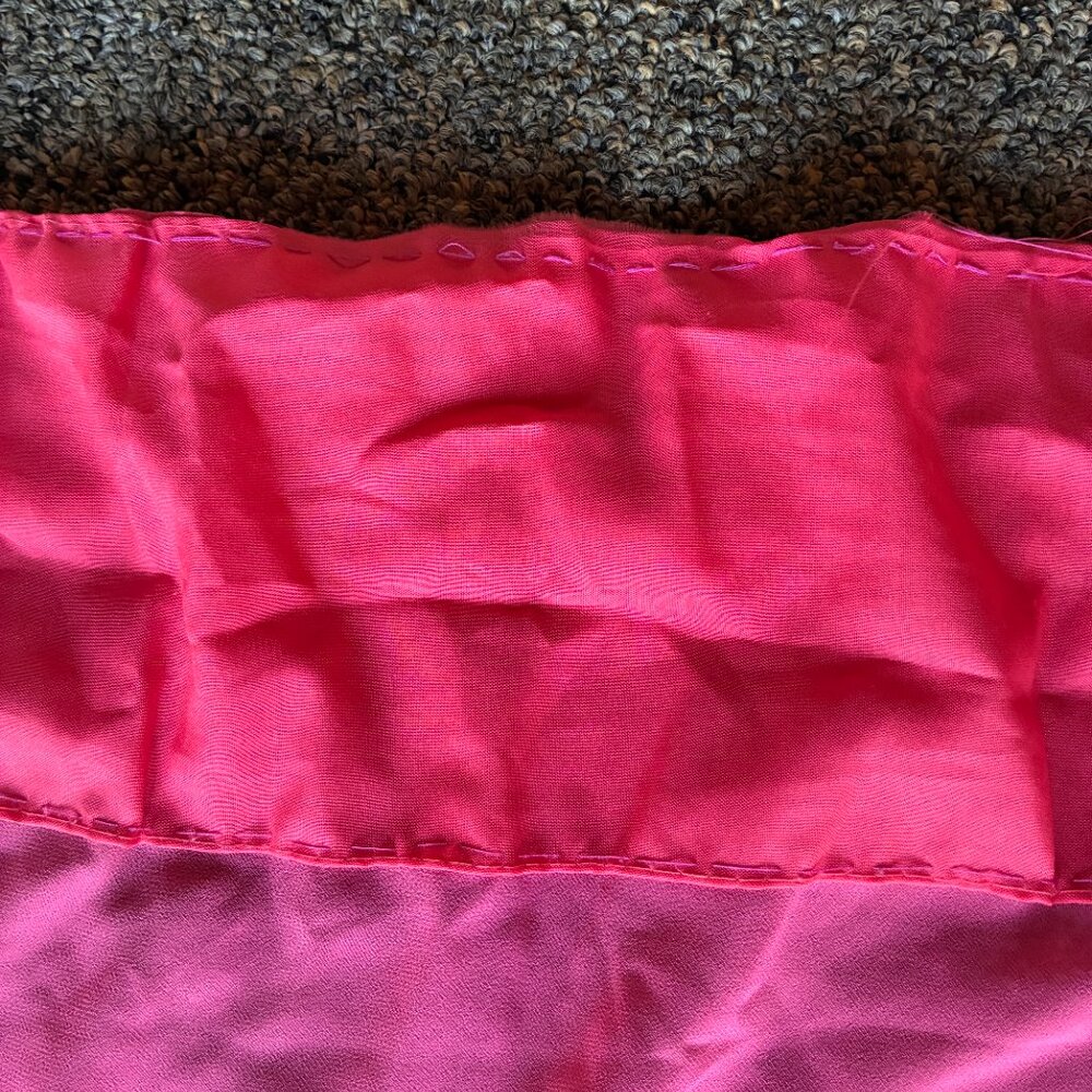 Elegant Pink Chiffon Sari with Clear Beads and Yellow Rhinestones - Picture 5 of 6